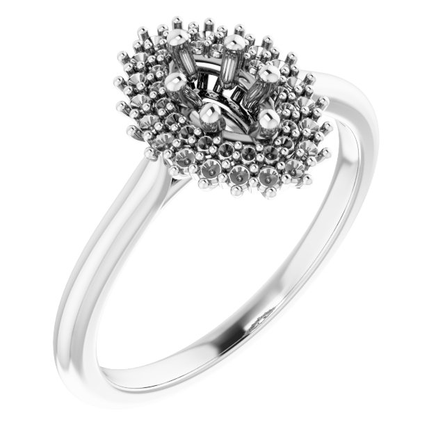 Double Halo-Style Engagement Ring