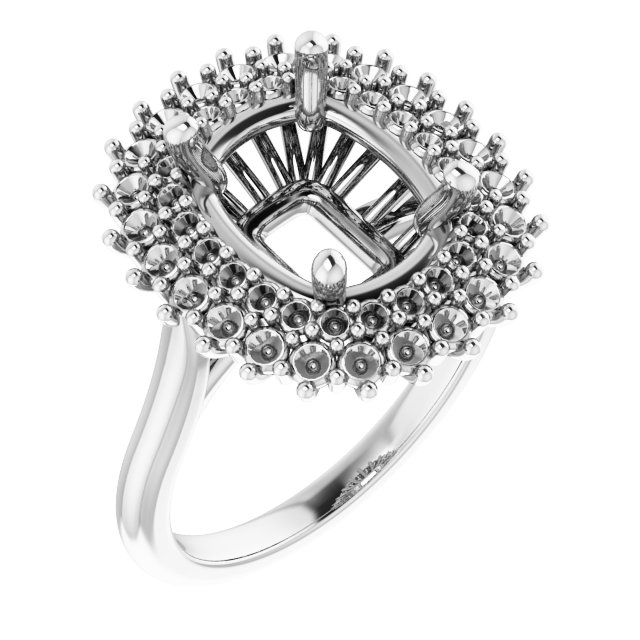 Double Halo-Style Engagement Ring