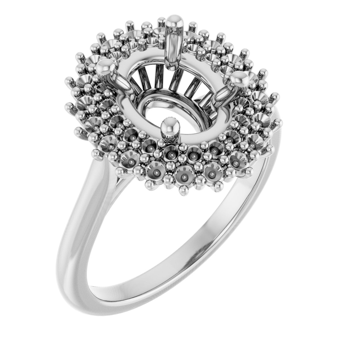 Double Halo-Style Engagement Ring