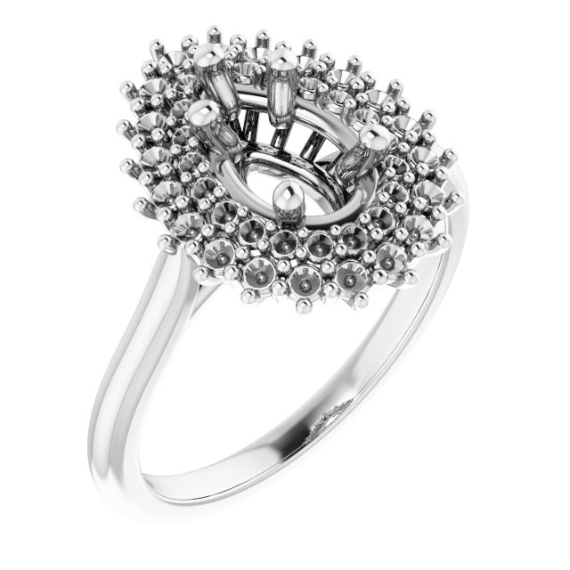 Double Halo-Style Engagement Ring