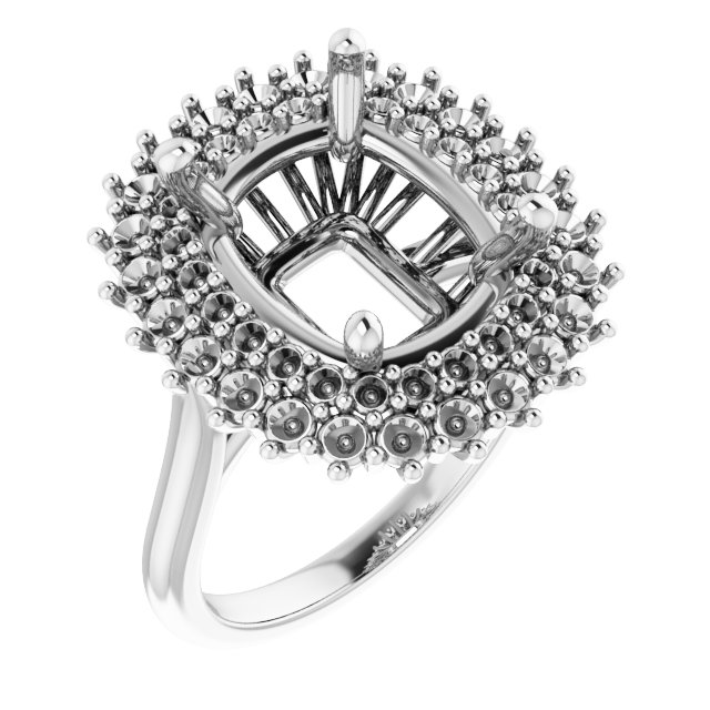 Double Halo-Style Engagement Ring