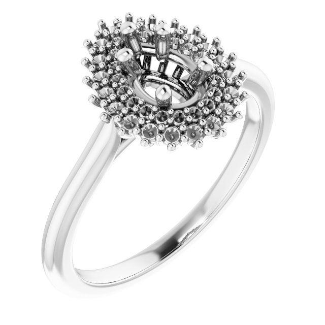 Double Halo-Style Engagement Ring