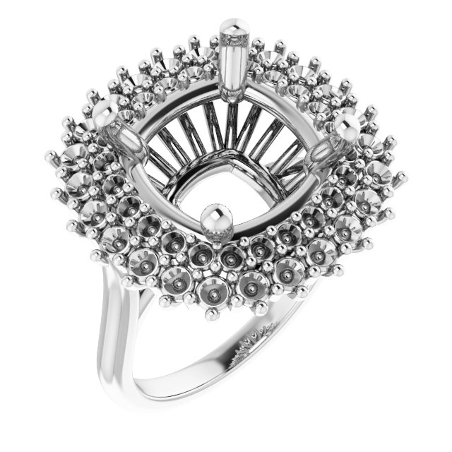 Double Halo-Style Engagement Ring