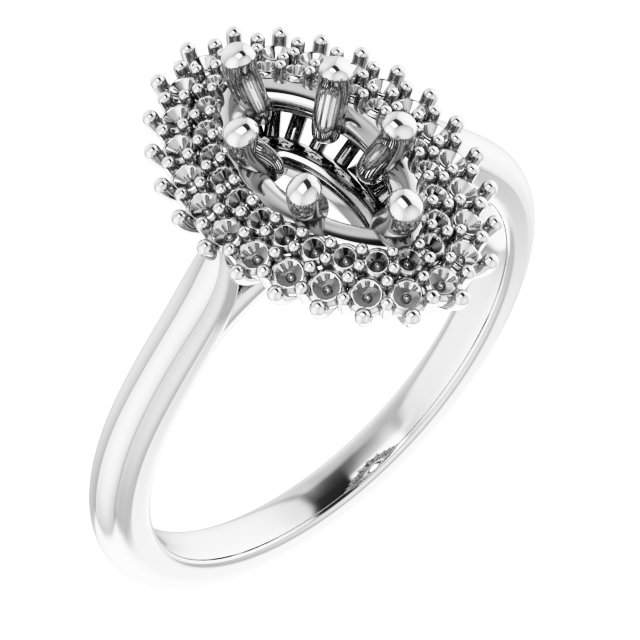 Double Halo-Style Engagement Ring
