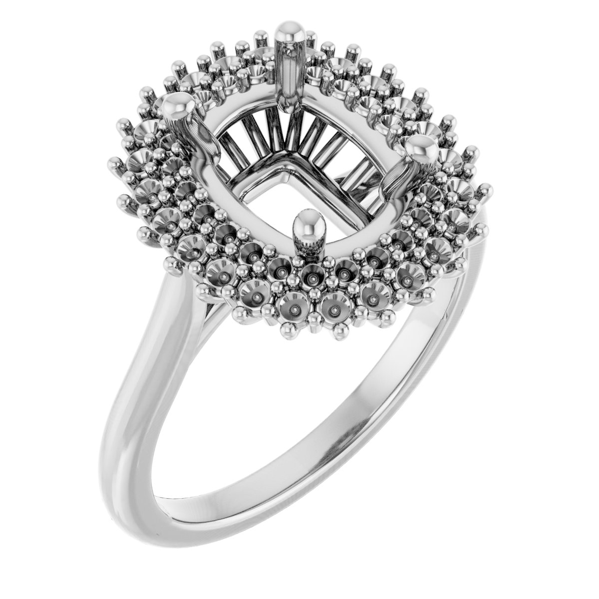 Double Halo-Style Engagement Ring