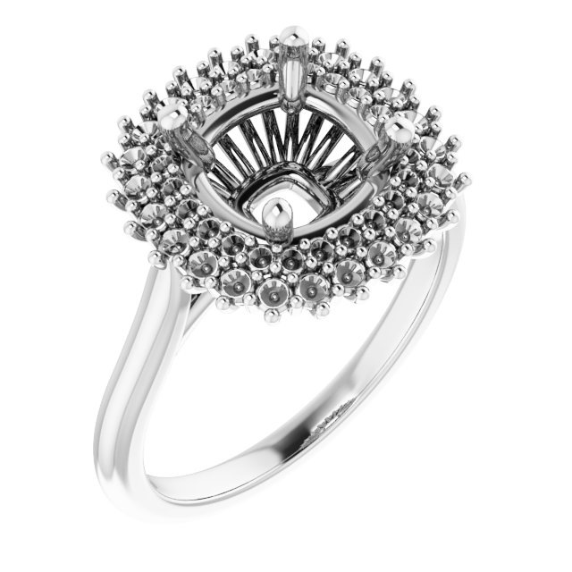 Double Halo-Style Engagement Ring