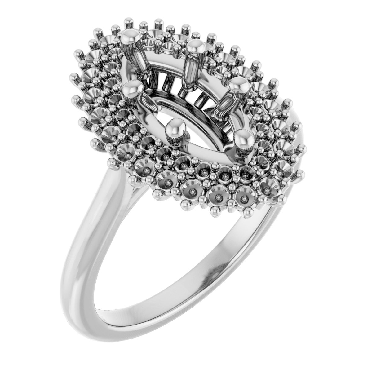 Double Halo-Style Engagement Ring
