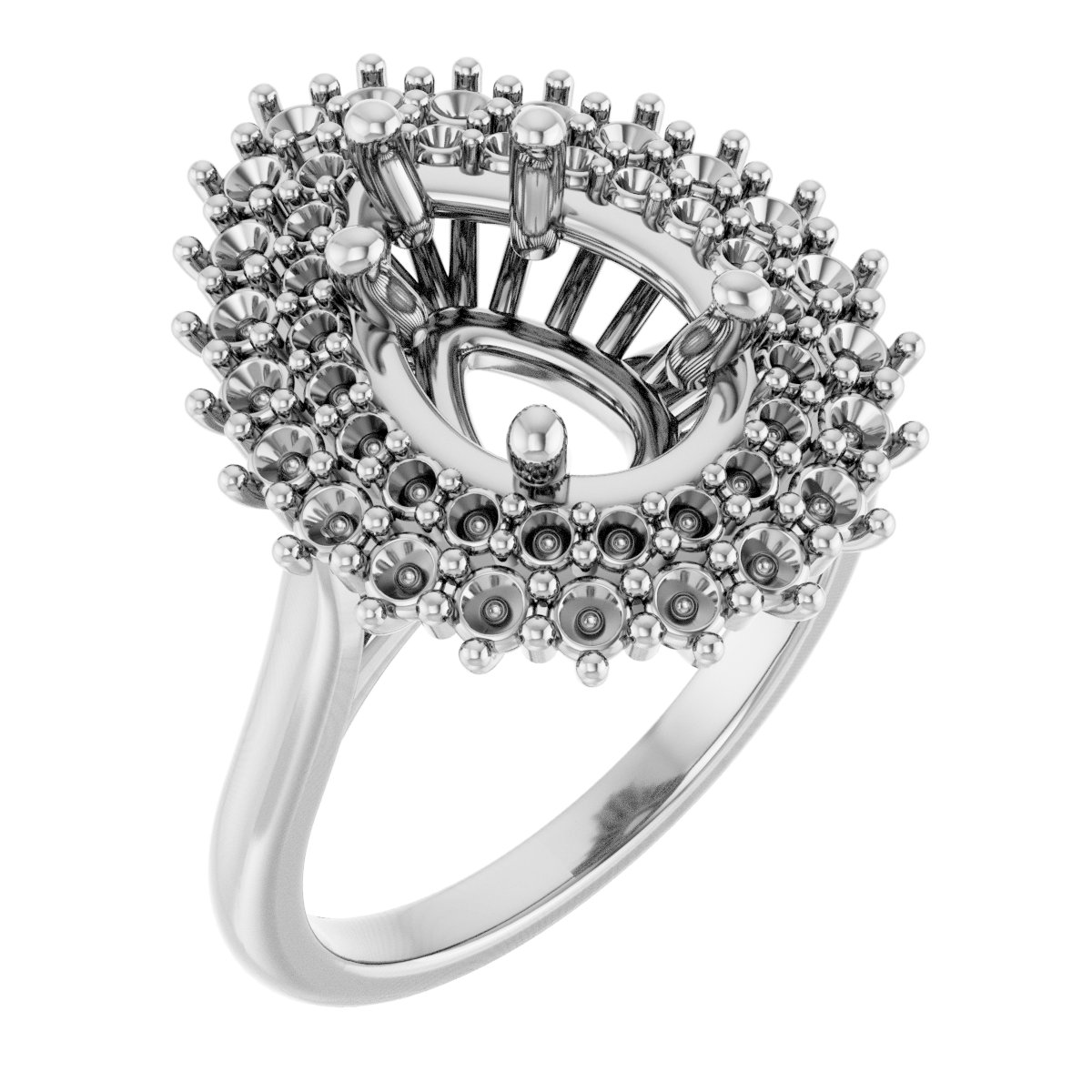 Double Halo-Style Engagement Ring