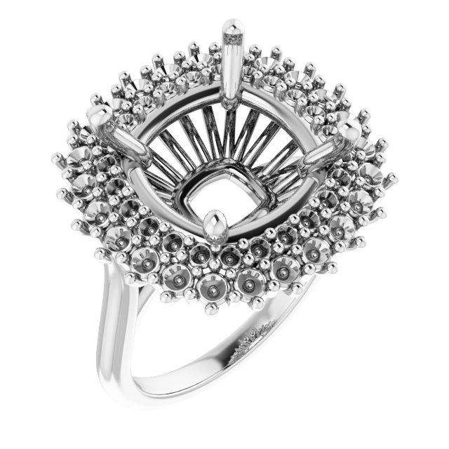Double Halo-Style Engagement Ring