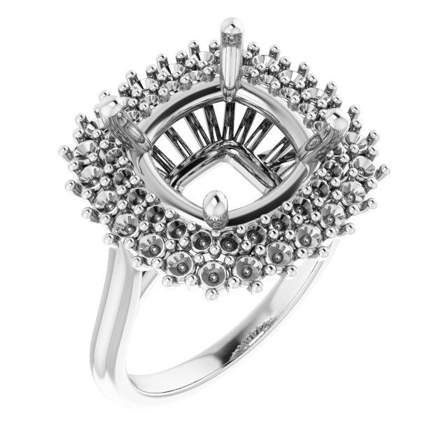 Double Halo-Style Engagement Ring