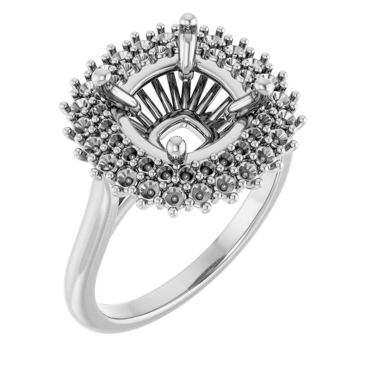 Double Halo-Style Engagement Ring