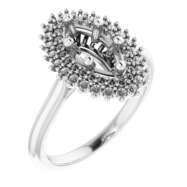 Double Halo-Style Engagement Ring