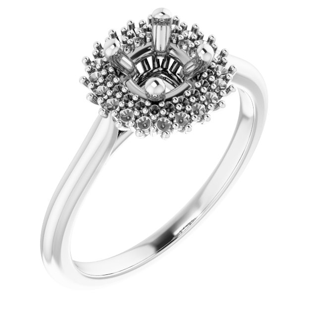 Double Halo-Style Engagement Ring
