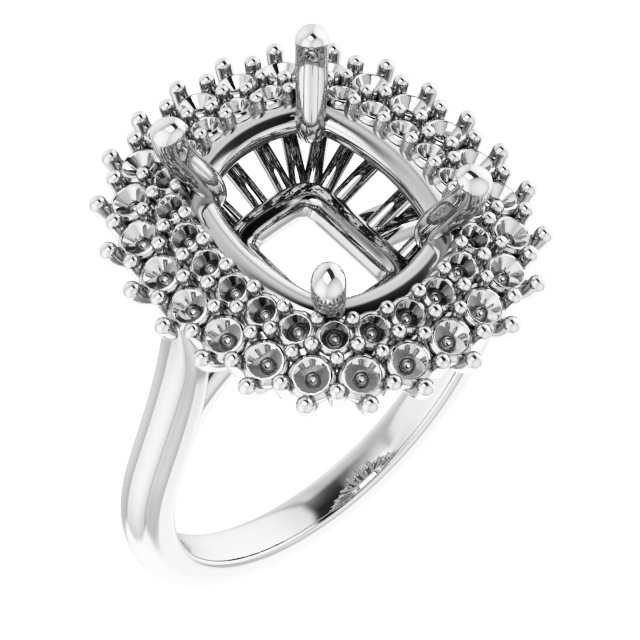 Double Halo-Style Engagement Ring