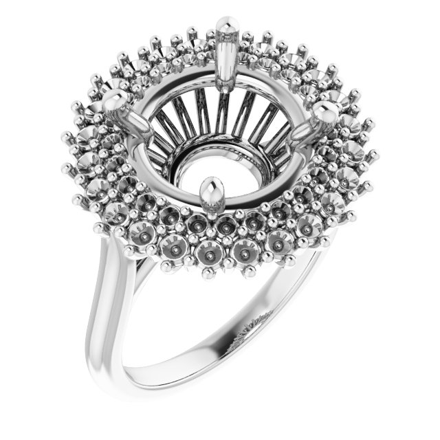 Double Halo-Style Engagement Ring