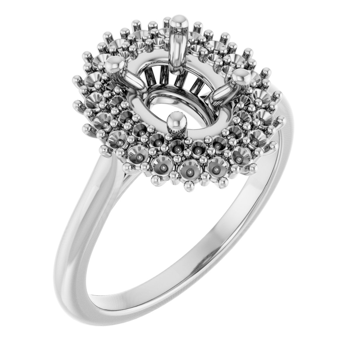 Double Halo-Style Engagement Ring