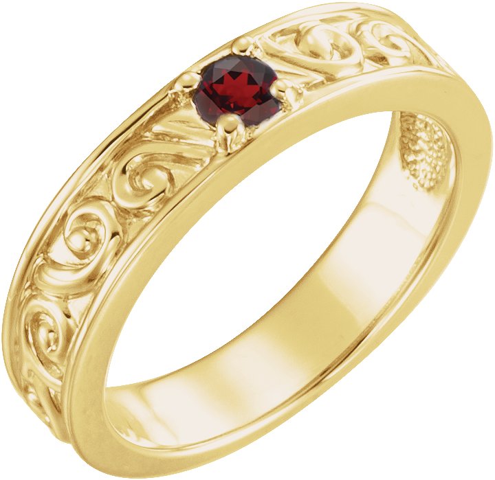 14K Yellow Mozambique Garnet Stackable Family Ring Ref 16232505
