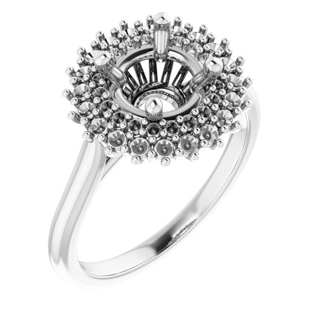 Double Halo-Style Engagement Ring