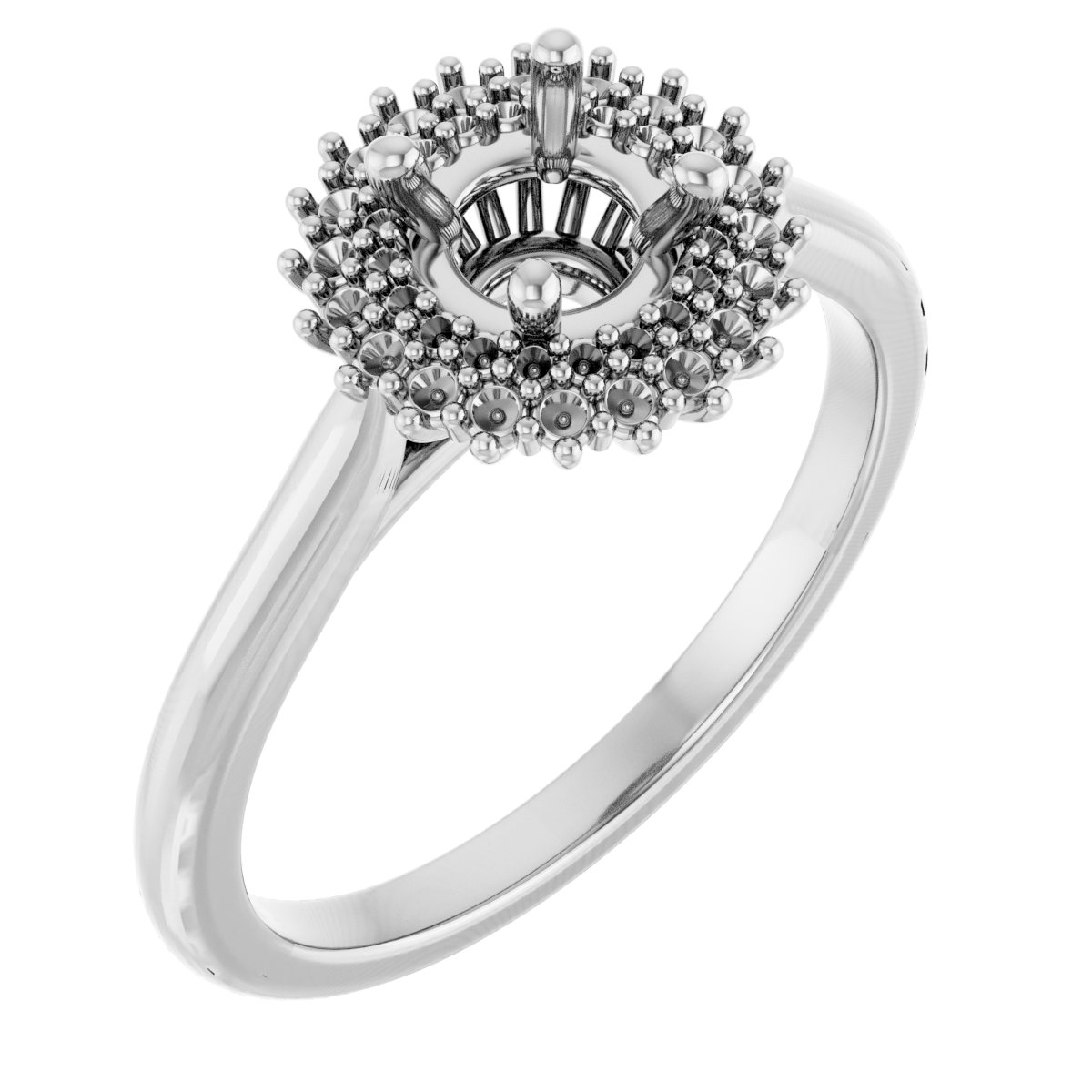 Double Halo-Style Engagement Ring