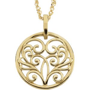 Circle Filigree Necklace – 14K Yellow Gold