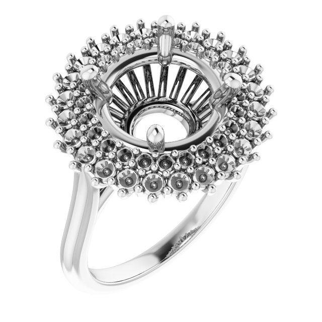 Double Halo-Style Engagement Ring