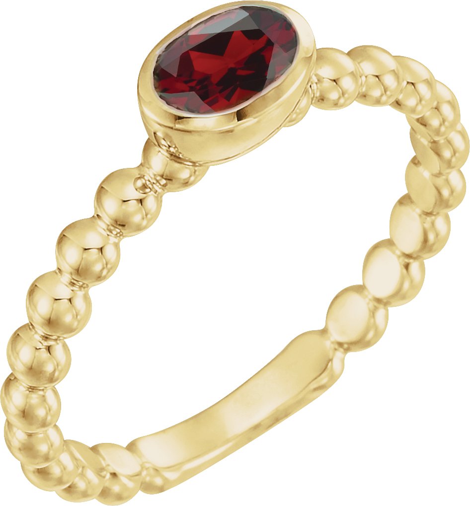 14K Yellow Mozambique Garnet Stackable Family Ring Ref 16233020