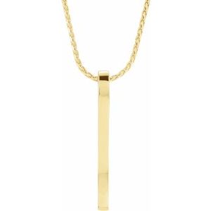 14K Yellow Bar 18" Necklace 