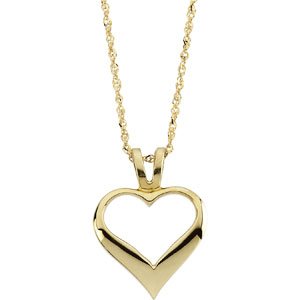 14K Yellow Heart 18" Necklace