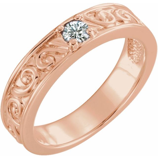 14K Rose 1/4 CTW Natural Diamond Family Stackable Ring