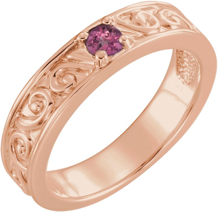 14K Rose Pink Tourmaline Stackable Family Ring Ref 16232542