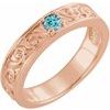14K Rose Blue Zircon Stackable Family Ring Ref 16232550