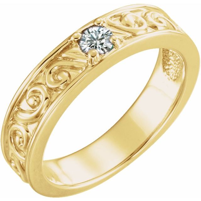 14K Yellow 1/4 CTW Natural Diamond Family Stackable Ring