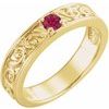 14K Yellow Chatham Created Ruby Stackable Family Ring Ref 16232565