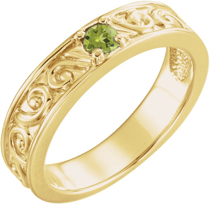 14K Yellow Peridot Stackable Family Ring Ref 16232533