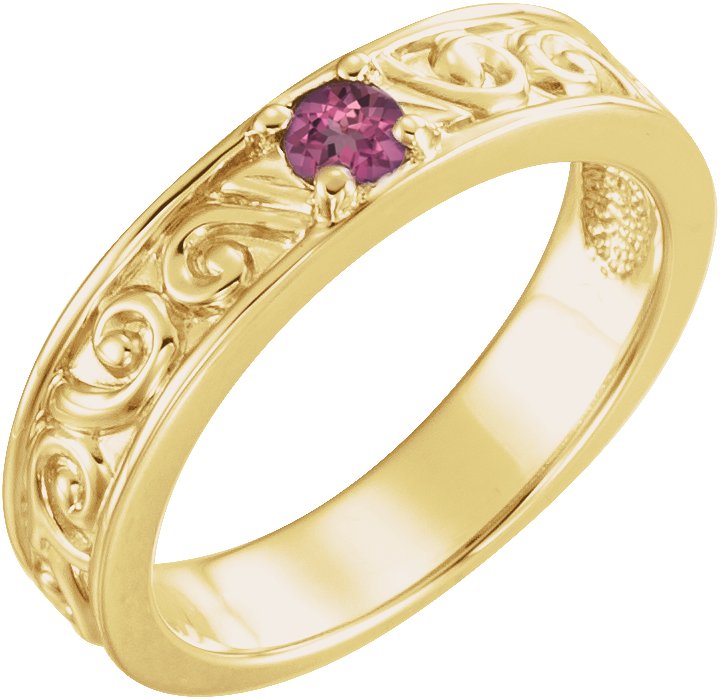 14K Yellow Pink Tourmaline Stackable Family Ring Ref 16232541