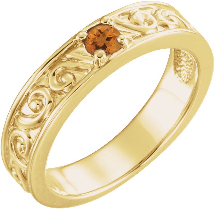 14K Yellow Citrine Stackable Family Ring Ref 16232545