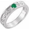 14K White Chatham Created Emerald Stackable Family Ring Ref 16232556