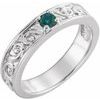 14K White Chatham Created Alexandrite Stackable Family Ring Ref 16232560