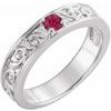 14K White Chatham Created Ruby Stackable Family Ring Ref 16232564