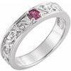 Sterling Silver Pink Tourmaline Stackable Family Ring Ref 16232543