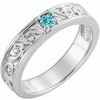 14K White Blue Zircon Stackable Family Ring Ref 16232548