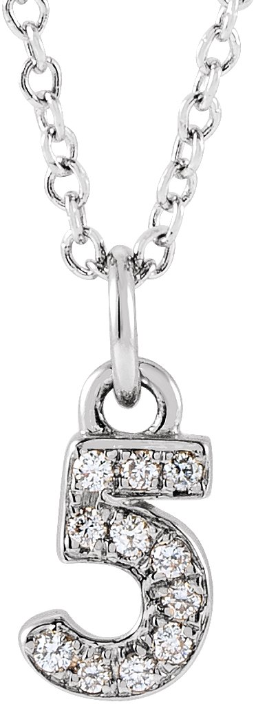 Petite Pavé® Accented Numeral Necklace