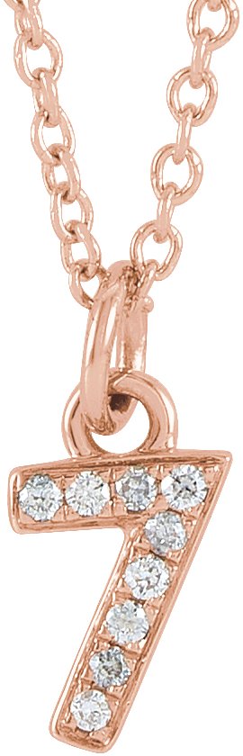 Petite Pavé® Accented Numeral Necklace