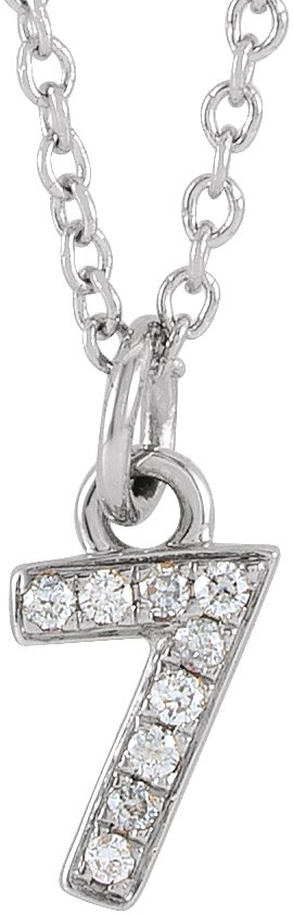 Petite Pavé® Accented Numeral Necklace