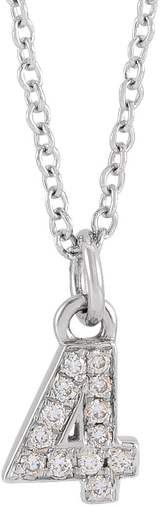 Petite Pavé® Accented Numeral Necklace
