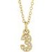 14K Yellow .04 CTW Natural Diamond Numeral 3 16-18