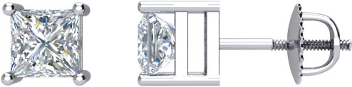 14K White 1/3 CTW Diamond Stud Earrings