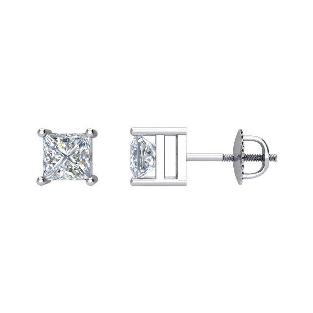 14K White 1/4 CT Natural Diamond Single Stud Earring
