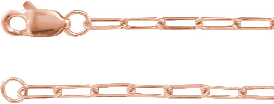 14K Rose 1.95 mm Elongated Link Cable 20 inch Chain Ref 16905698