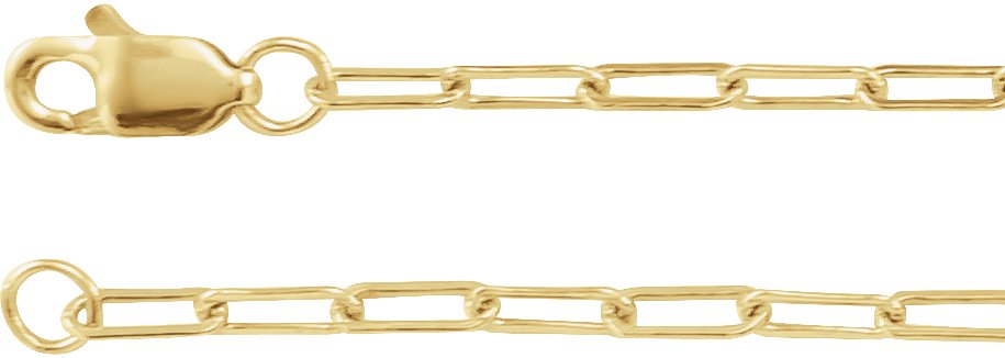 14K Yellow 1.95 mm Elongated Flat Link 18